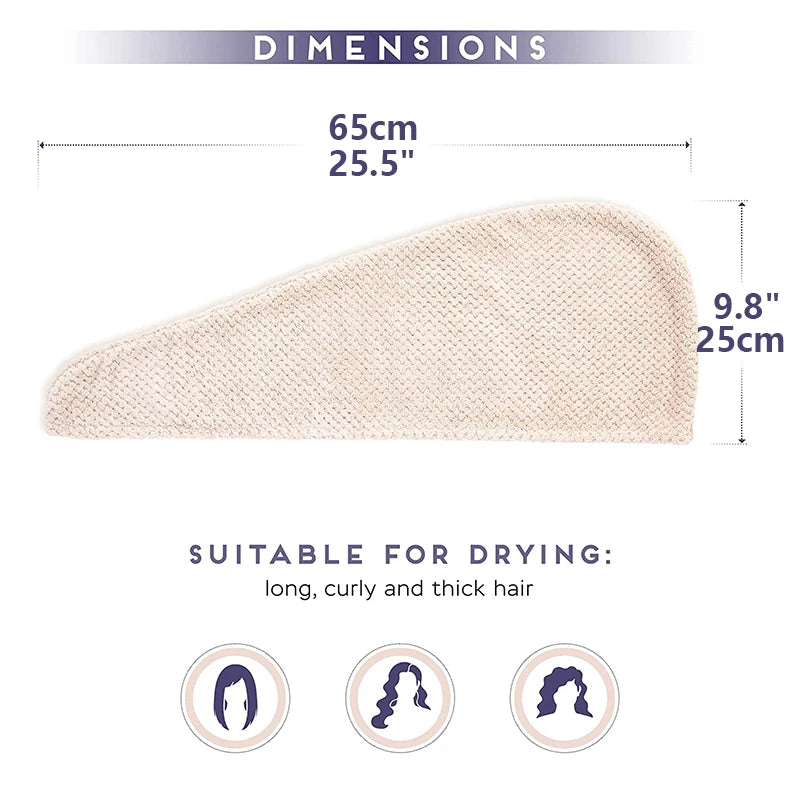 absorbent hair towel wrap for button-down women