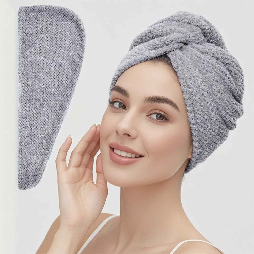 absorbent hair towel wrap for button-down women
