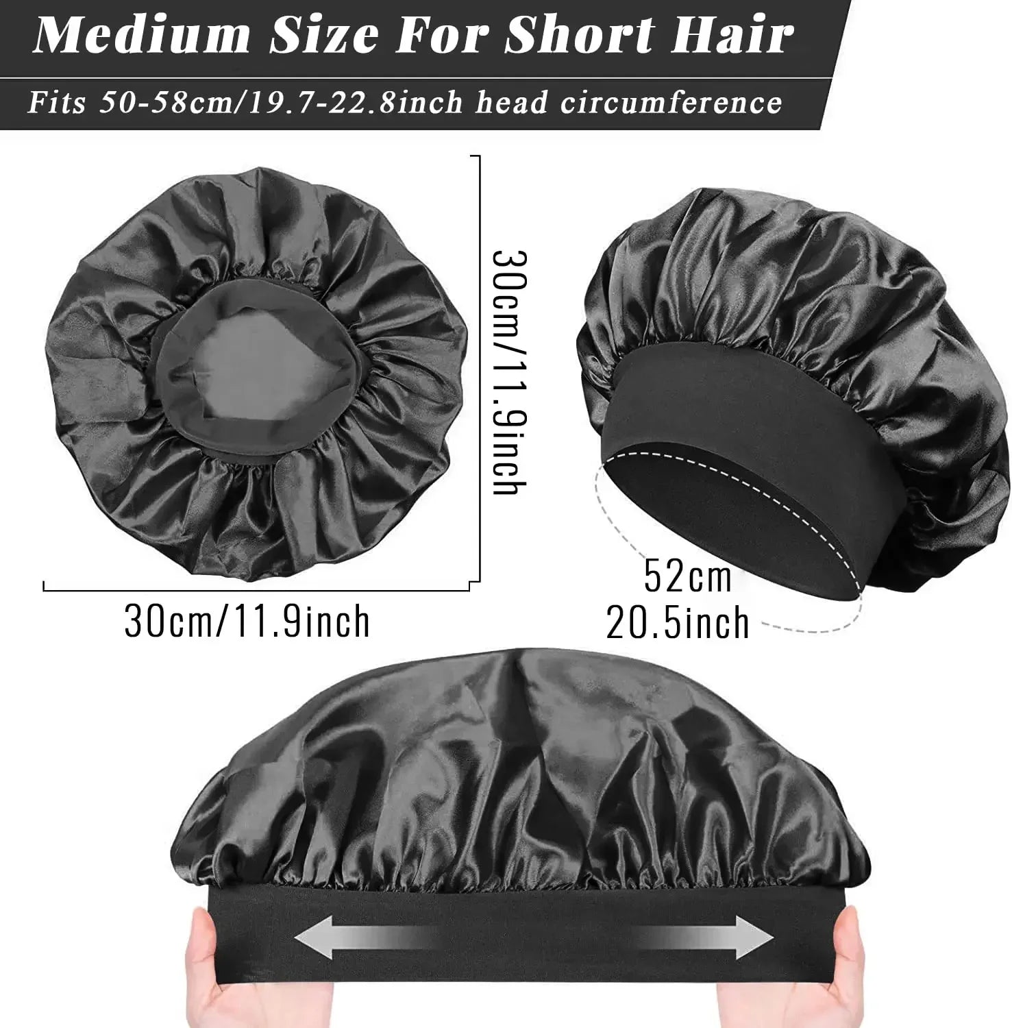 Soft Silk Satin Lined Bonnet Large Satin Hair