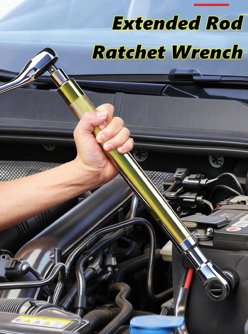Offset Impact Ratchet Extended Wrench 1/2 Inch Electric Extension Rod Motorcycle Repair Tool Accessories for Small Spaces