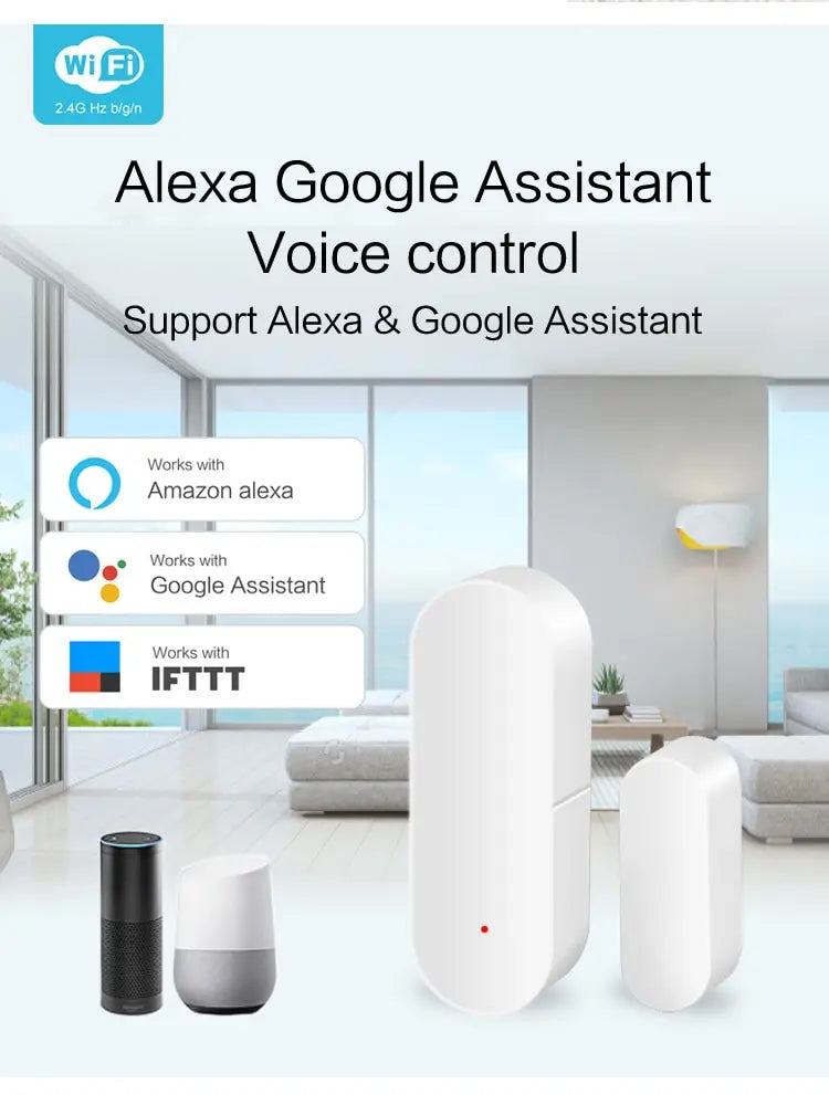 Smart WiFi Door Alarm  Compatible with Alexa Google Home