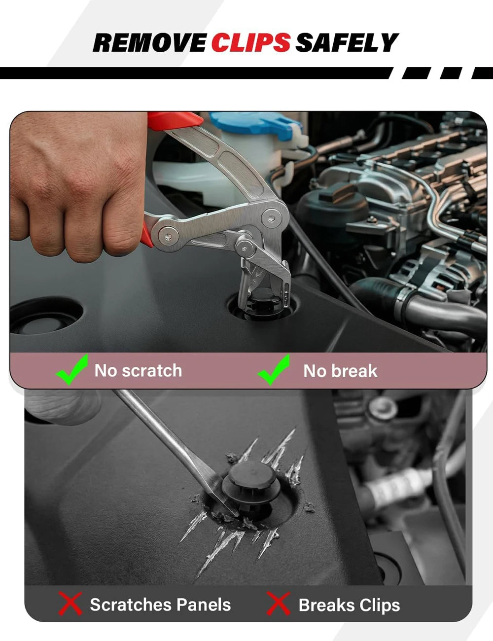 Car Clip Pliers Panel Clip Removal Tool Professional Auto Clip Removal Pliers for Automotive Plastic Fasteners Push Door Trim