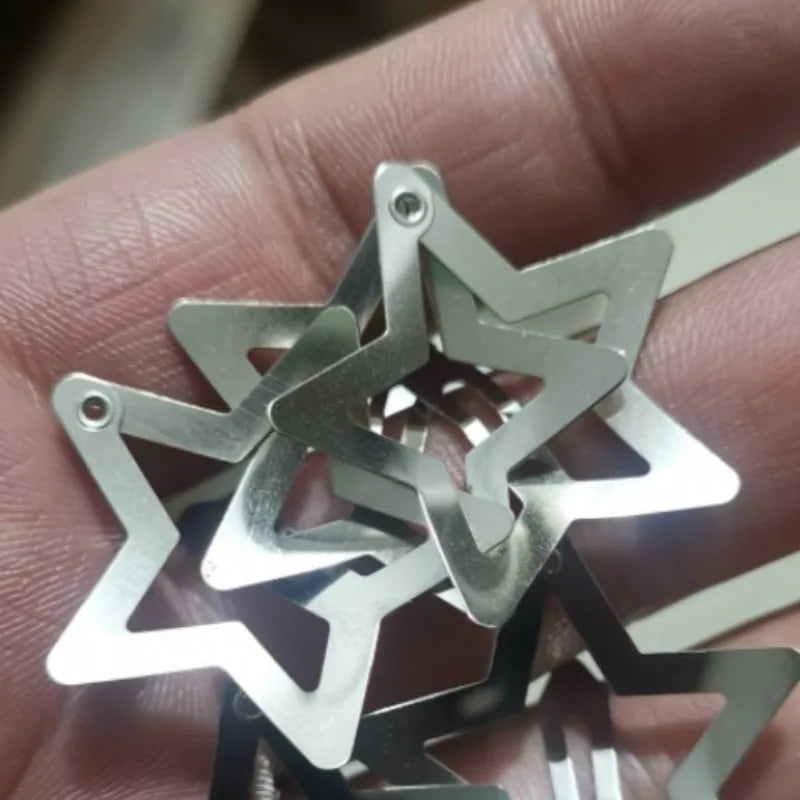 100pcs Y2K Silver Star Hair Clips High Quality Star Hair Clip Metal Clip Silver Pentagram Bb Clip Hair Accessory