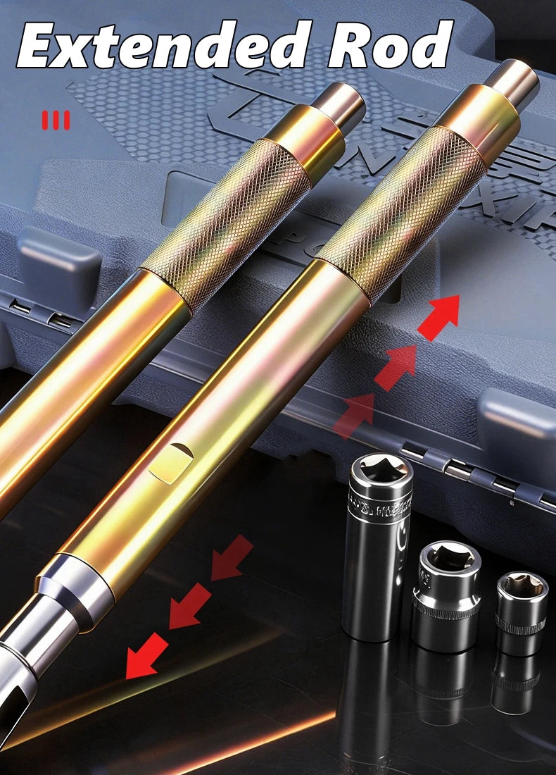 Offset Impact Ratchet Extended Wrench 1/2 Inch Electric Extension Rod Motorcycle Repair Tool Accessories for Small Spaces