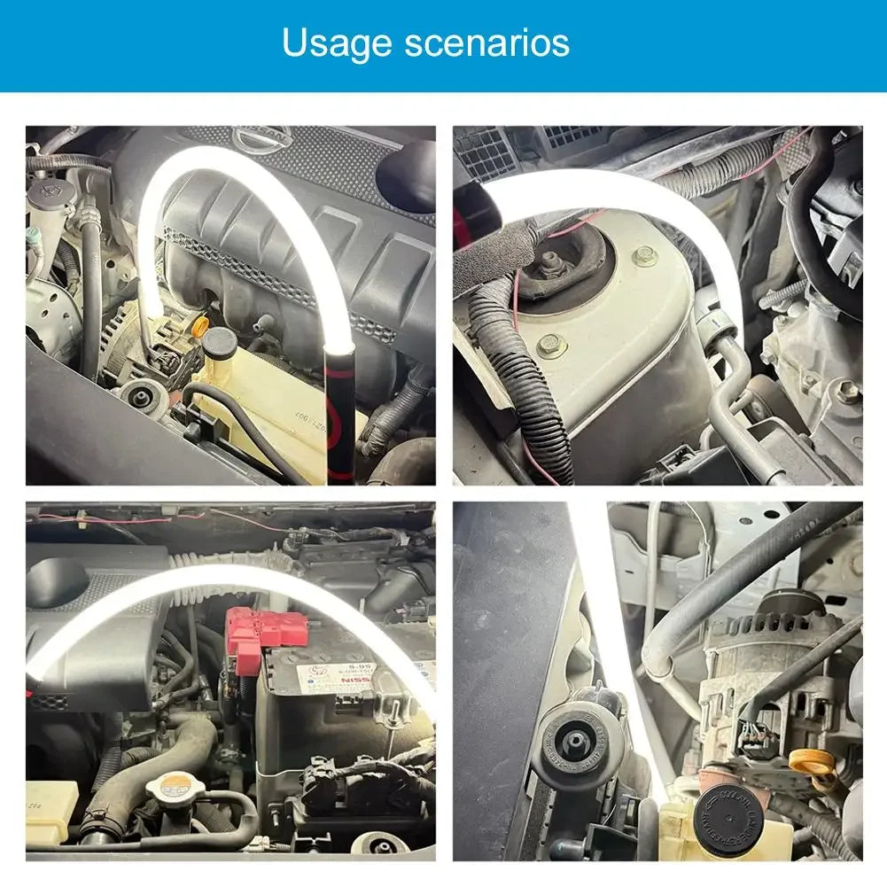Car Flexible Bendable LED Mechanic Work Light Type-C Charging Waterproof 3 Modes Rechargeable Inspection Flashlight