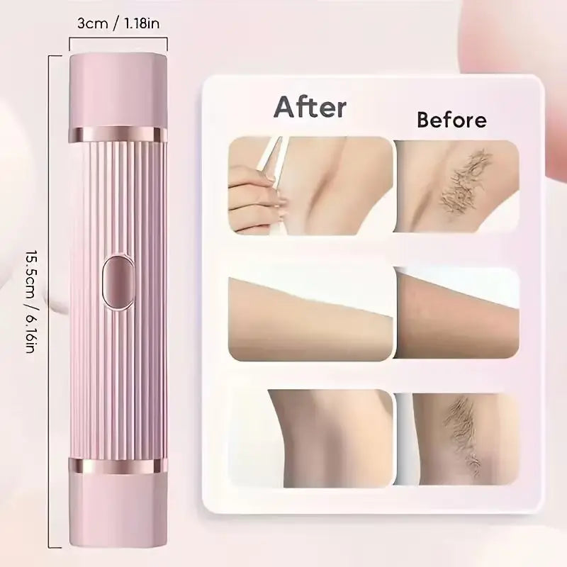 Two in one women's electric shaver - suitable for eyebrows, face, legs, and armpits, portable wet and dry hair remover