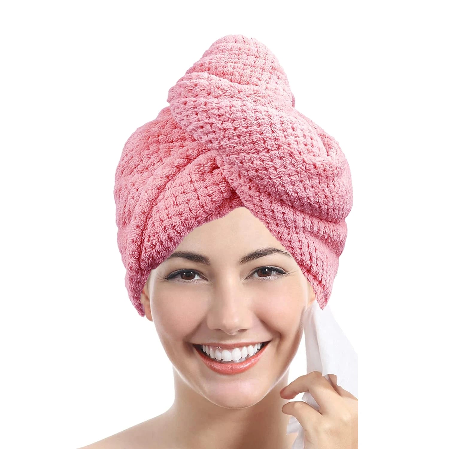 absorbent hair towel wrap for button-down women