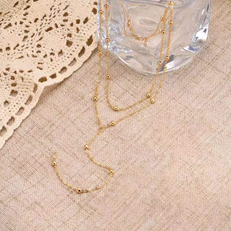 Gold Plated Lariat Necklace for Women,