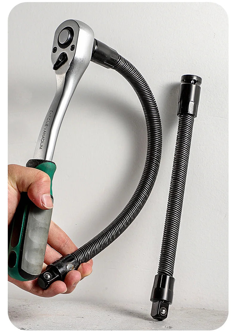 Flexible Socket Ratchet Wrench Extension Bar Motor Repair Tool 1/2Inch Driver Flexible Socket Extension Bar Wrench Extension Rod