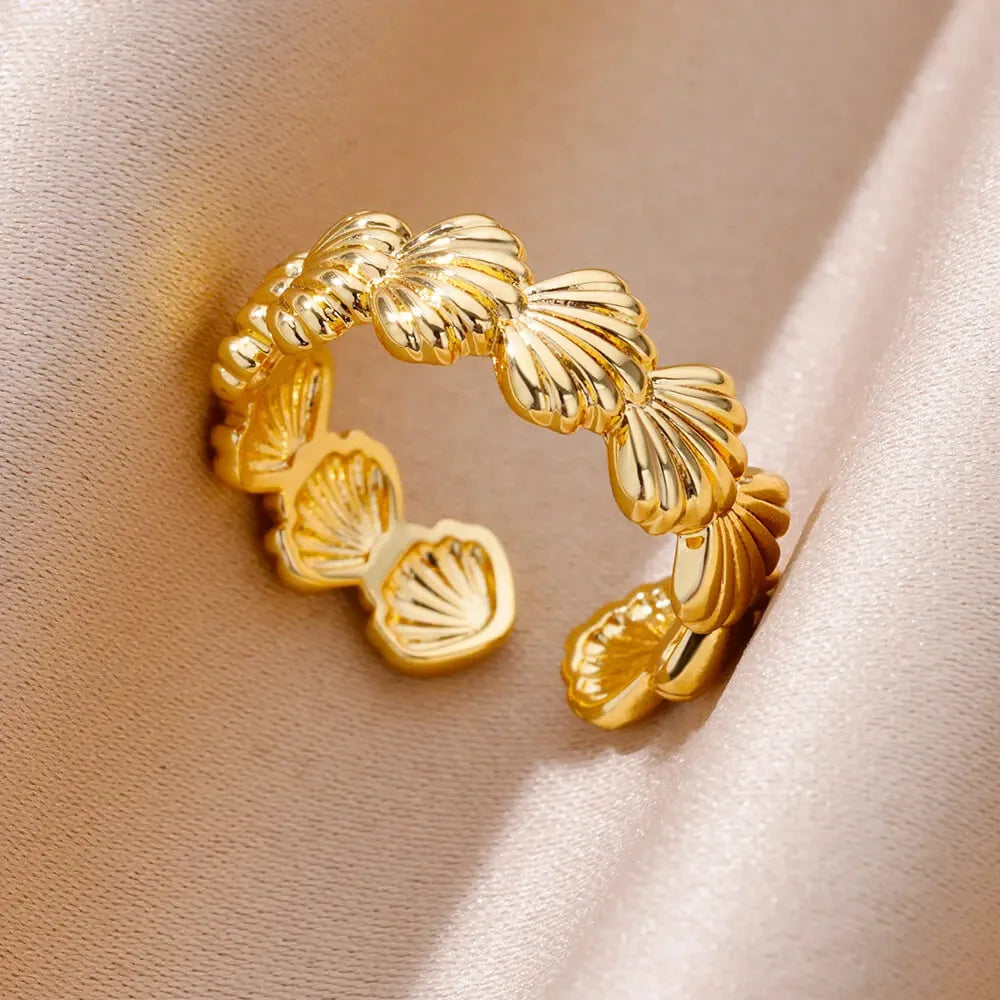 Stainless Steel Shell Rings for Women