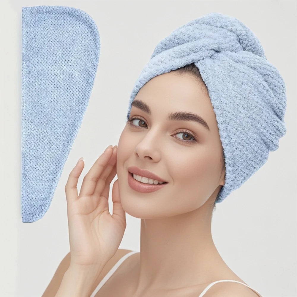 absorbent hair towel wrap for button-down women