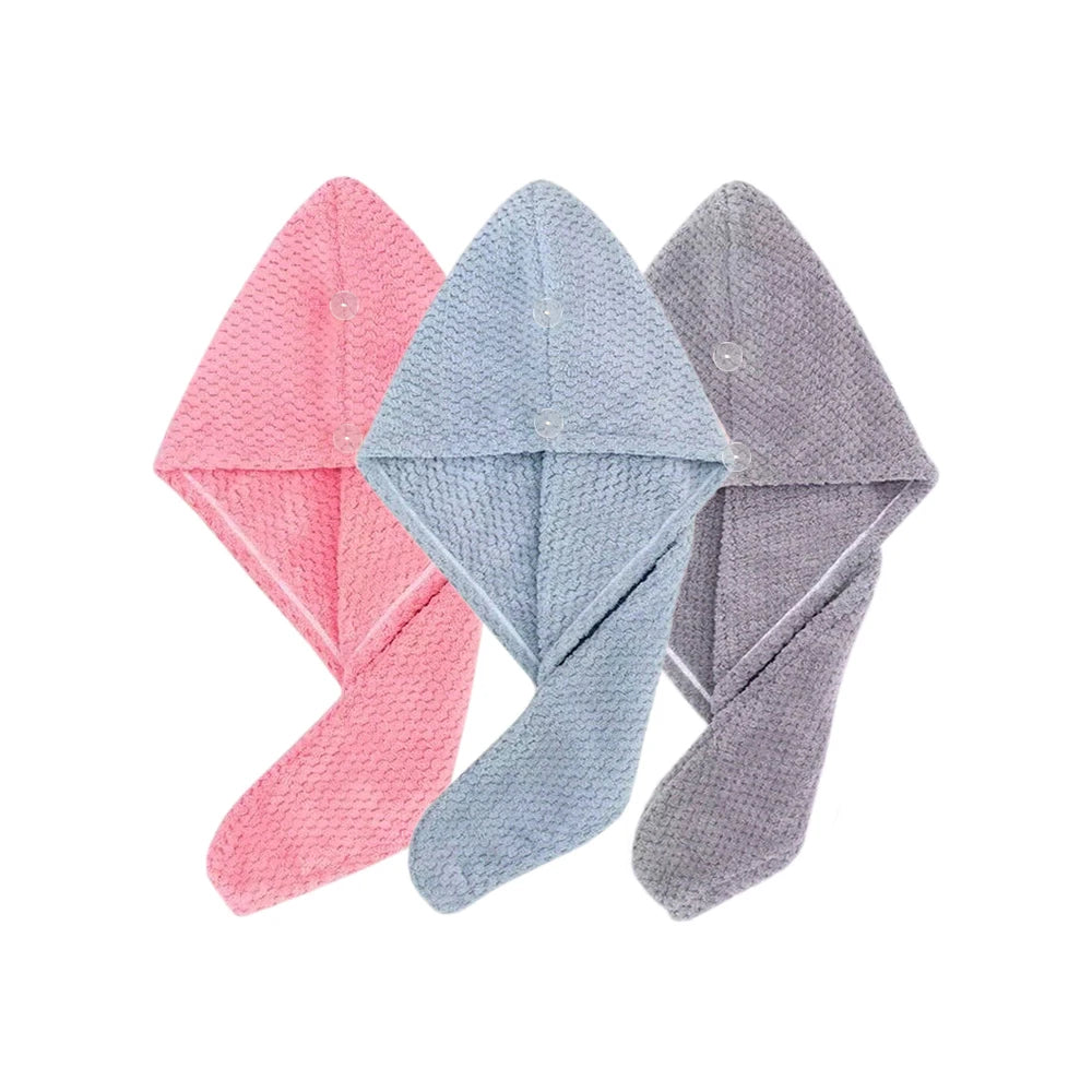 absorbent hair towel wrap for button-down women