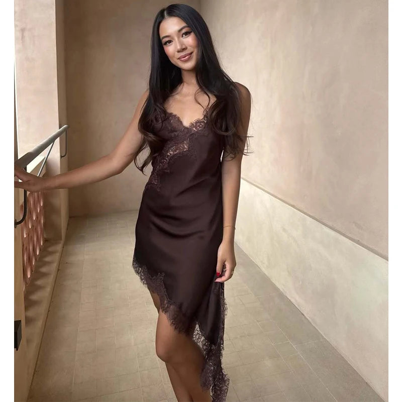 Mini Dress Women Satin Backless Summer Dress Woman Asymmetric Party Women's Dress Sexy Beach Dresses for Women