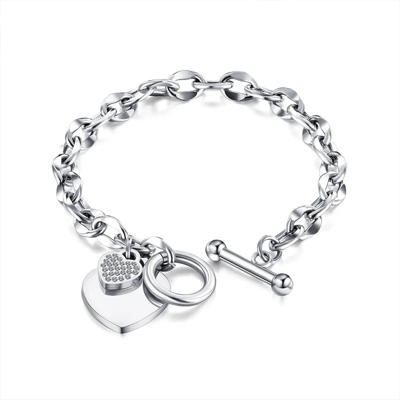 Big Heart Charm Hallow out Star Fire Ball Bracelet For Women