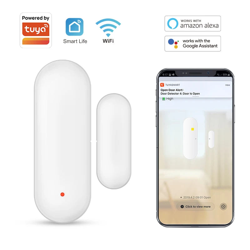 Smart WiFi Door Alarm  Compatible with Alexa Google Home