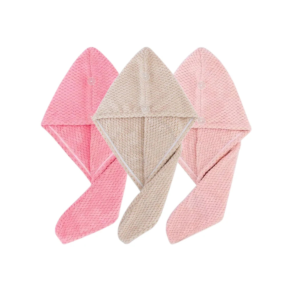 absorbent hair towel wrap for button-down women
