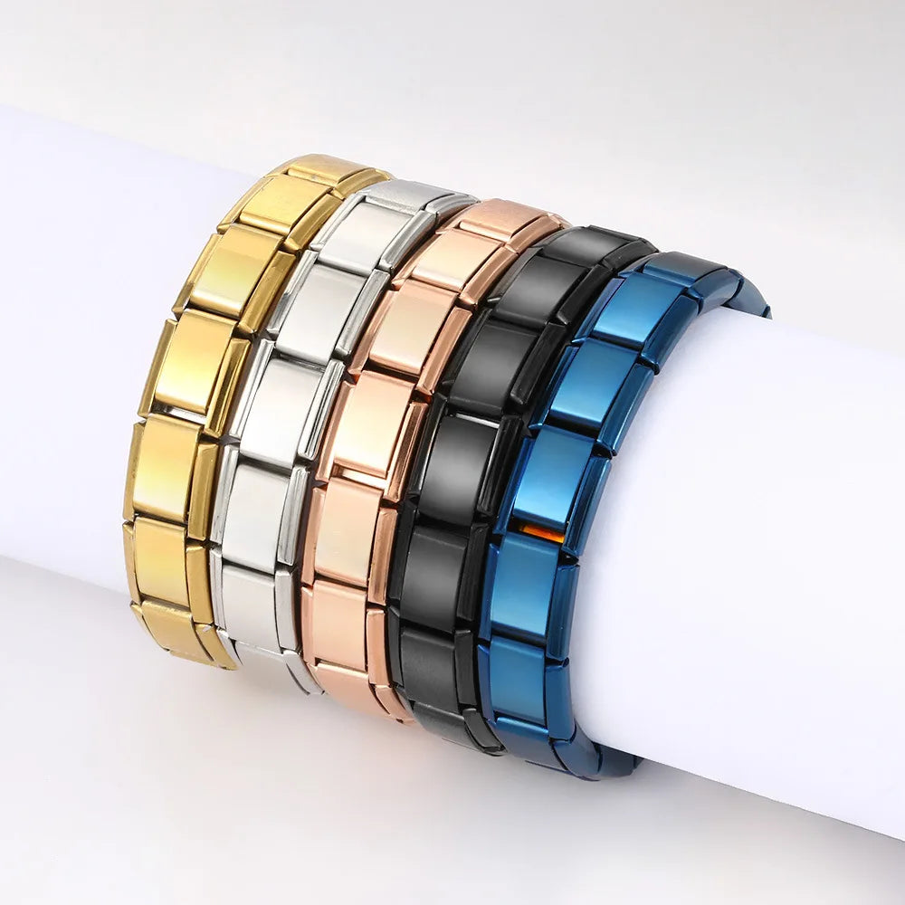 Trendy Square Italy Stainless Steel Bracelets For Women Men