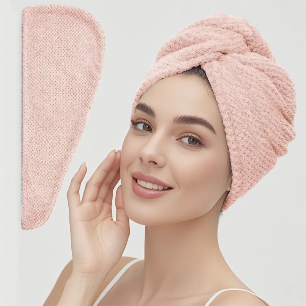 absorbent hair towel wrap for button-down women