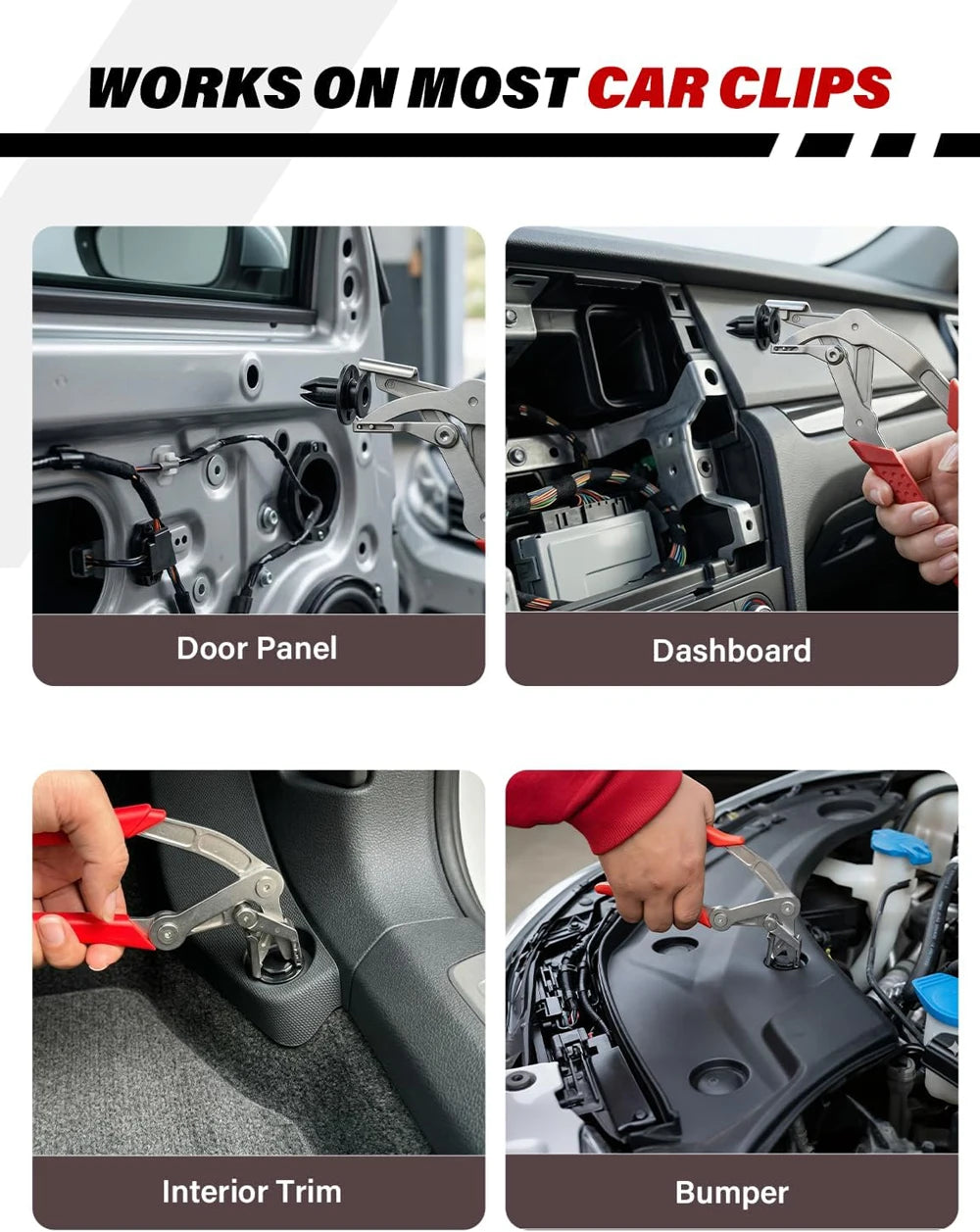 Car Clip Pliers Panel Clip Removal Tool Professional Auto Clip Removal Pliers for Automotive Plastic Fasteners Push Door Trim