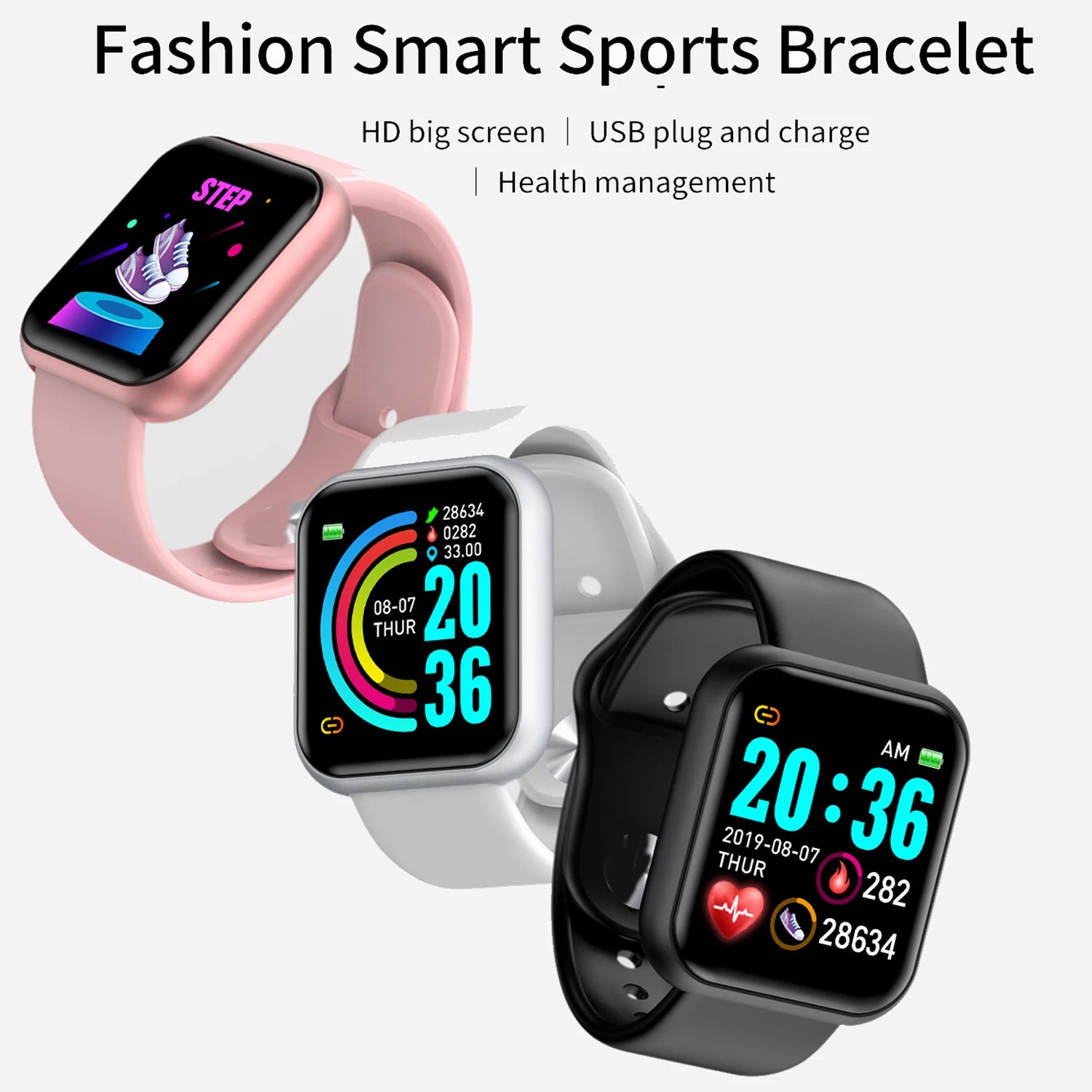 Smart Watches Women Men Bluetooth Connected Phone Music Fitness Sports Bracelet Sleep Monitor
