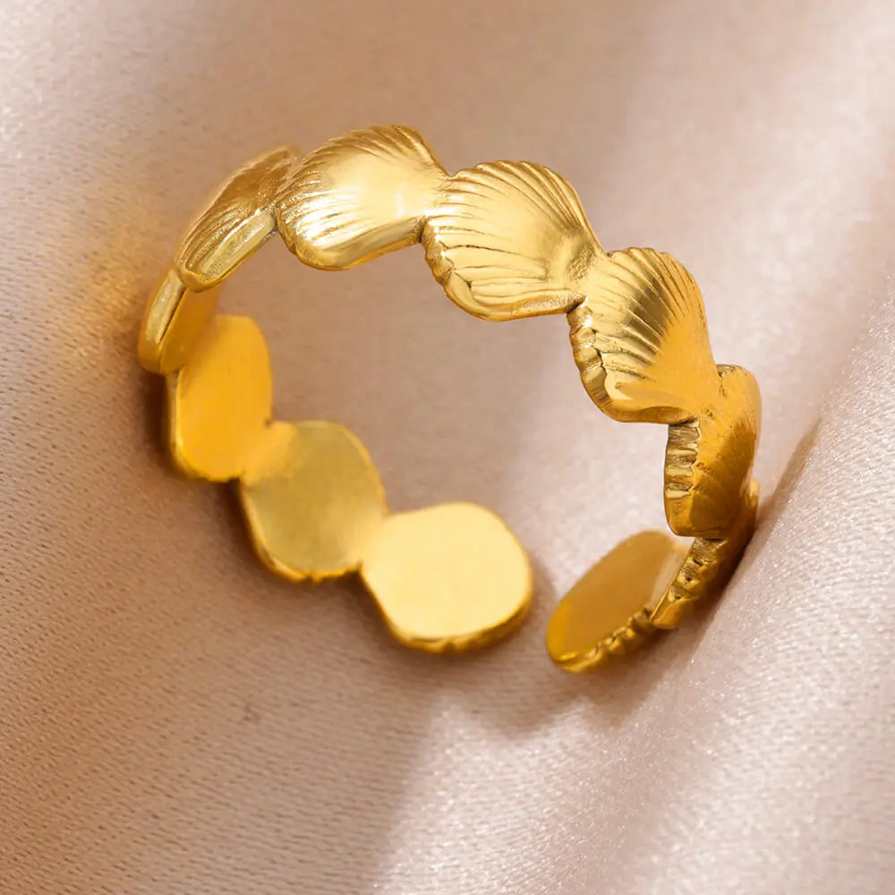 Stainless Steel Shell Rings for Women