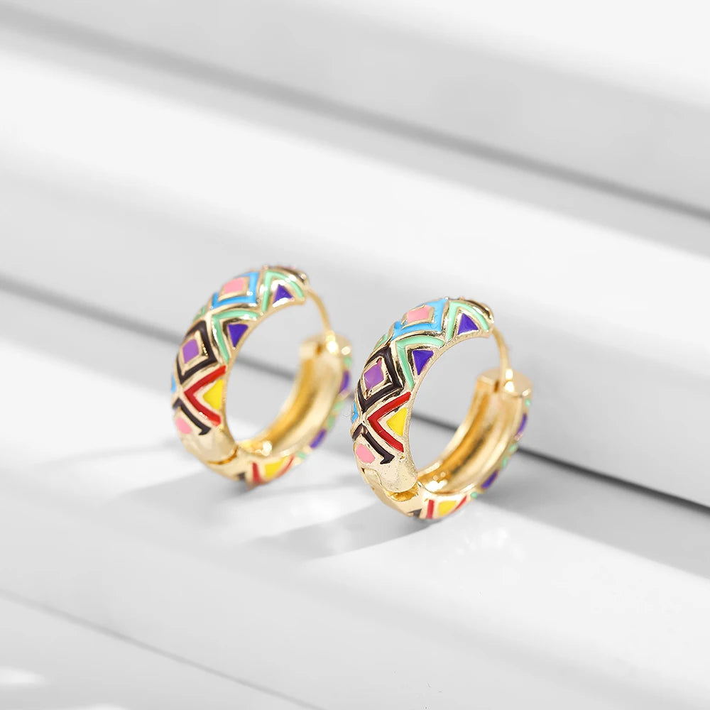 Flowers Cute Huggies Hoop Earrings for Women