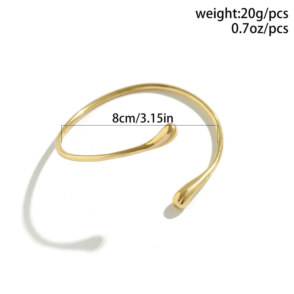 Geometric Water Drop Shape Bangles Adjustable Women's Jewelry