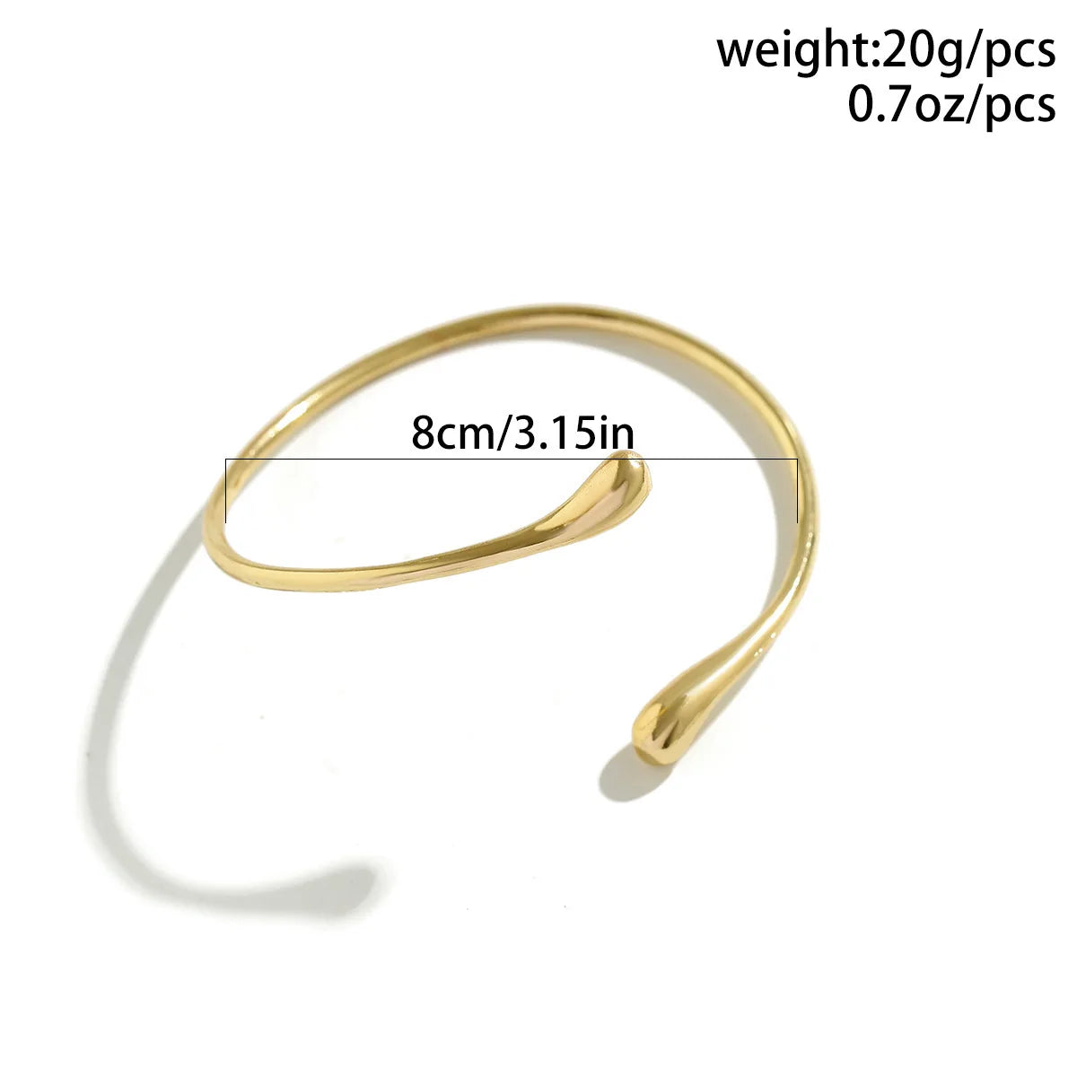 Geometric Water Drop Shape Bangles Adjustable Women's Jewelry