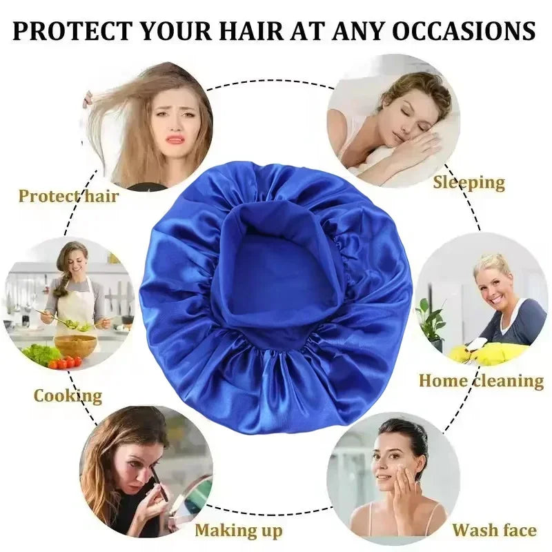 Soft Silk Satin Lined Bonnet Large Satin Hair