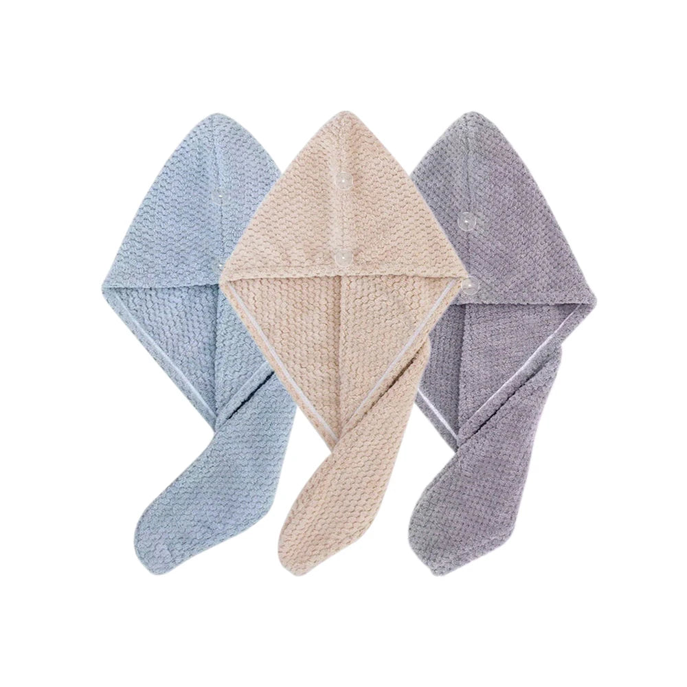 absorbent hair towel wrap for button-down women