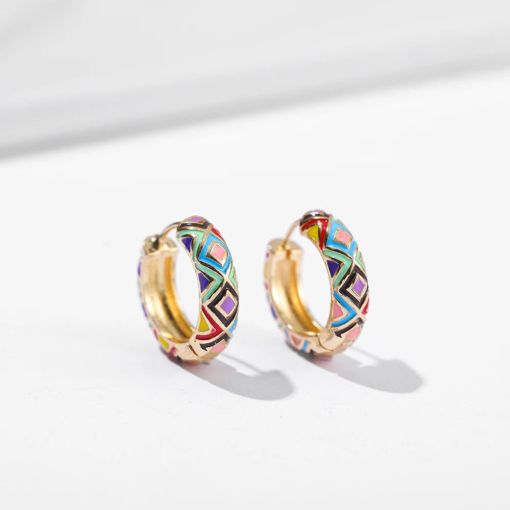 Flowers Cute Huggies Hoop Earrings for Women