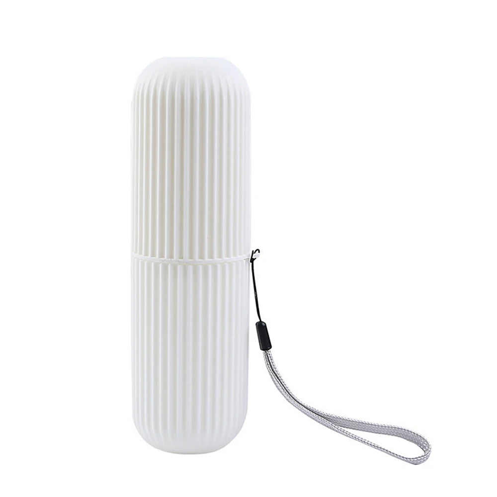 Travel Toothbrush Box Vertical Stripe Portable Mouthwash Cup Brushing Cup