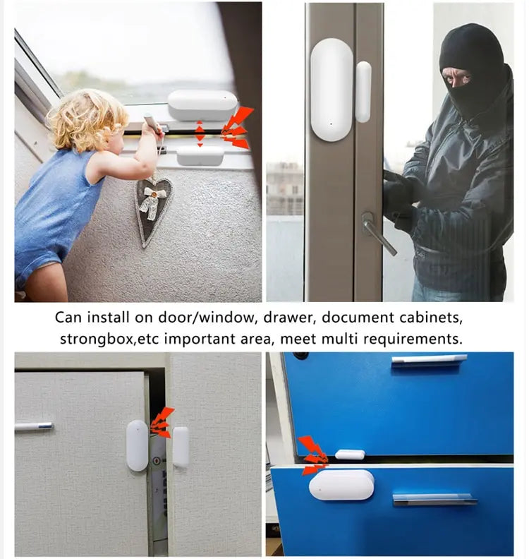Smart WiFi Door Alarm  Compatible with Alexa Google Home