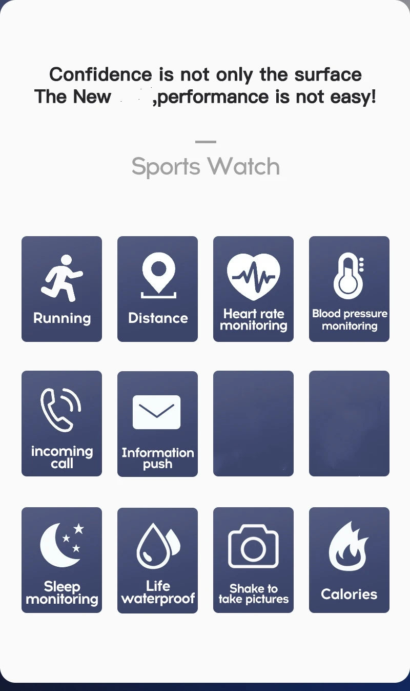 Smart Watches Women Men Bluetooth Connected Phone Music Fitness Sports Bracelet Sleep Monitor