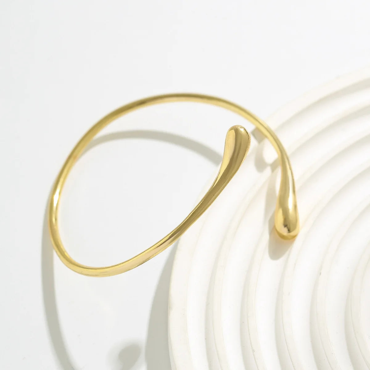 Geometric Water Drop Shape Bangles Adjustable Women's Jewelry