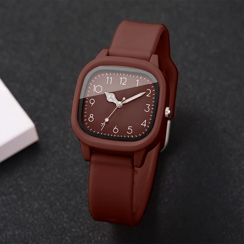 Women Quartz Watch Casual Silicone Band Ladies Wristwatch