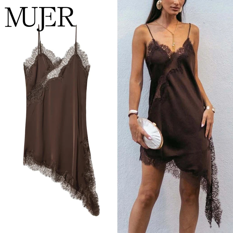 Mini Dress Women Satin Backless Summer Dress Woman Asymmetric Party Women's Dress Sexy Beach Dresses for Women