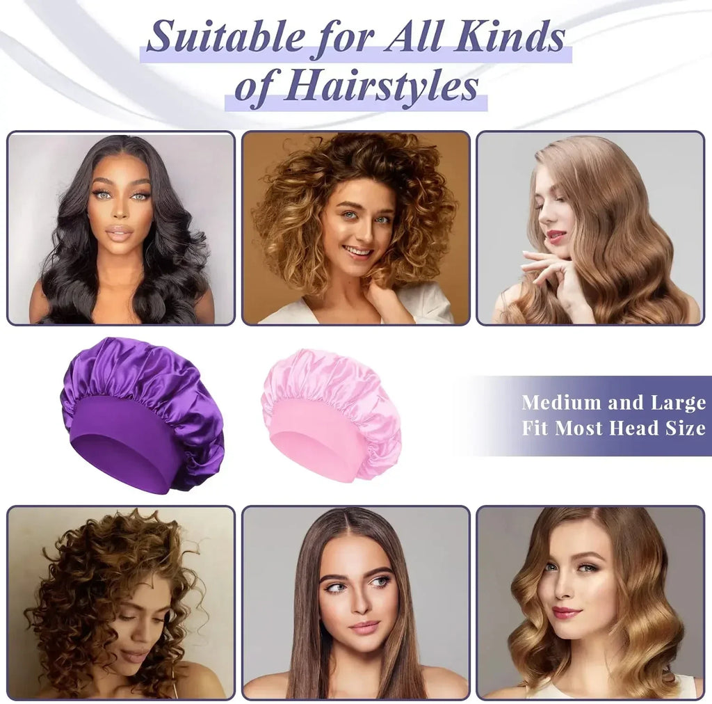 Soft Silk Satin Lined Bonnet Large Satin Hair