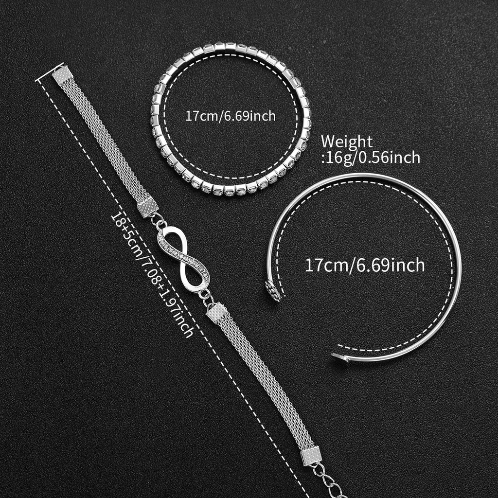 Rhinestone Women Watches Luxury Steel Band Ladies Quartz Watch Bracelets Set
