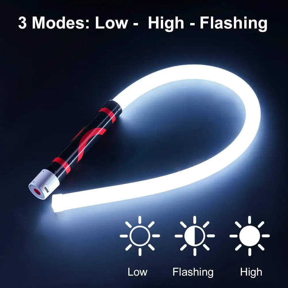 Car Flexible Bendable LED Mechanic Work Light Type-C Charging Waterproof 3 Modes Rechargeable Inspection Flashlight