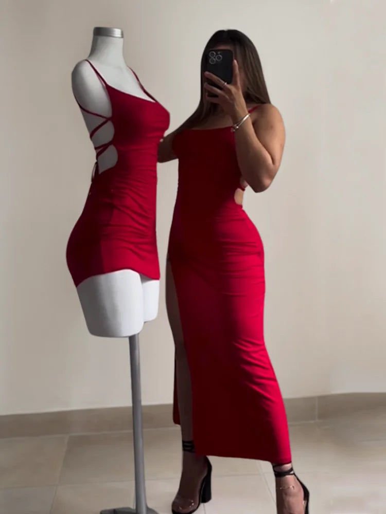explosive new dress summer high sensibility halter strap Spice Girl bag hip dress
