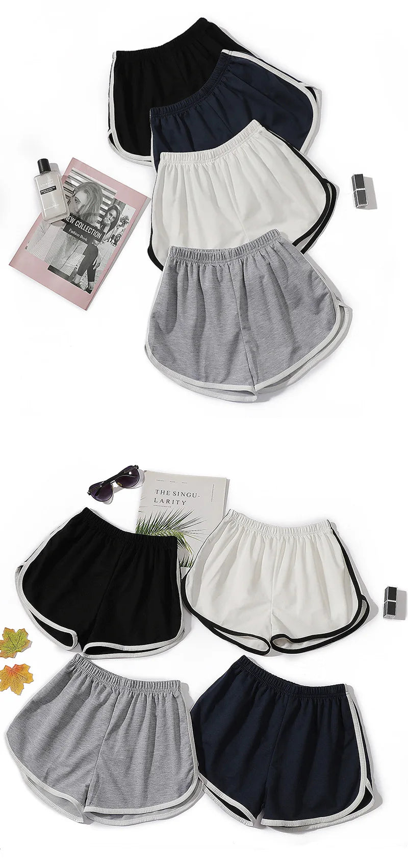 Elastic Shorts for Women, Loose Fitting,