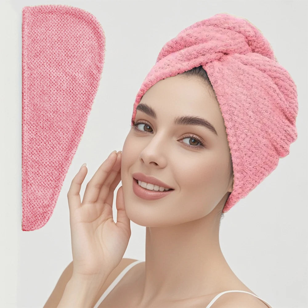 absorbent hair towel wrap for button-down women