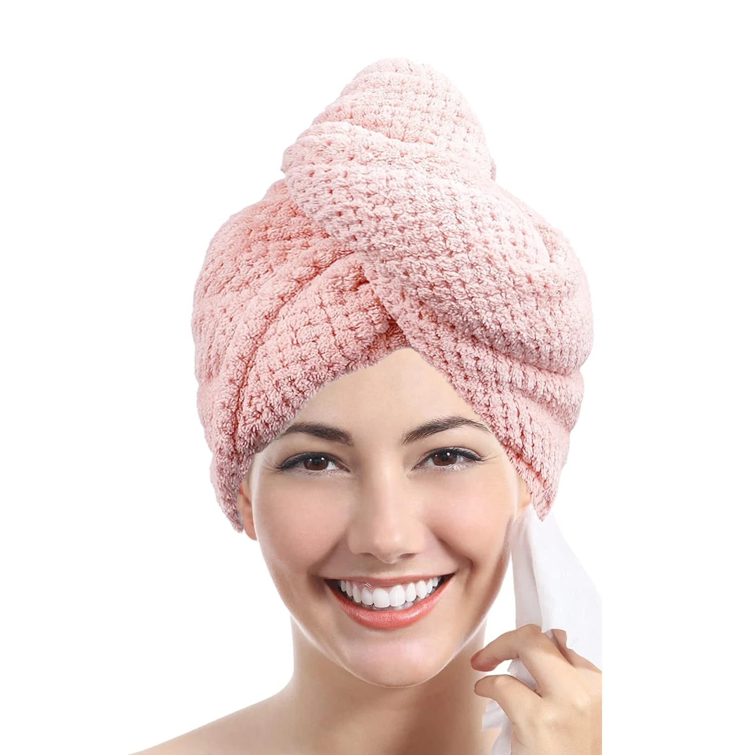 absorbent hair towel wrap for button-down women