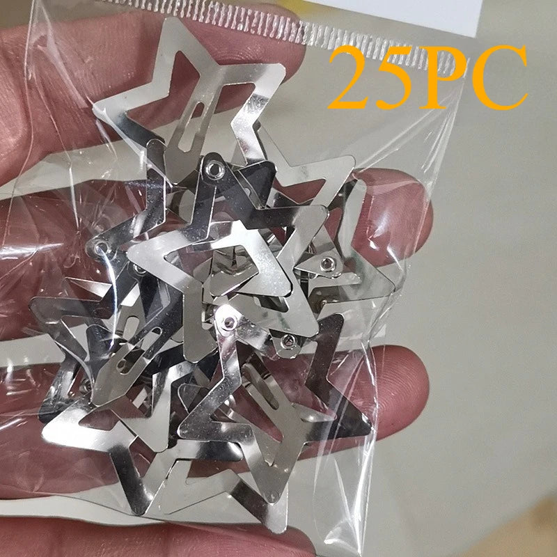 100pcs Y2K Silver Star Hair Clips High Quality Star Hair Clip Metal Clip Silver Pentagram Bb Clip Hair Accessory