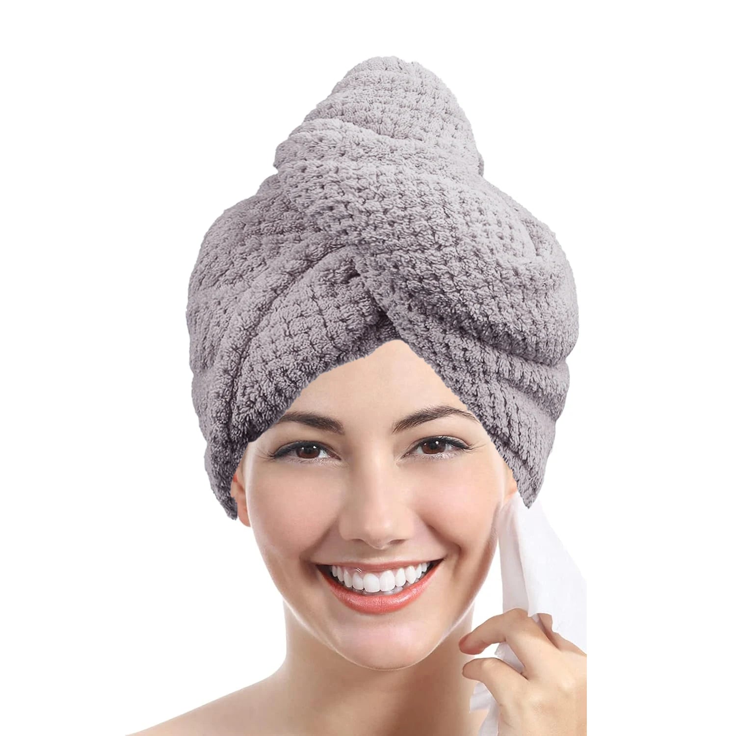 absorbent hair towel wrap for button-down women