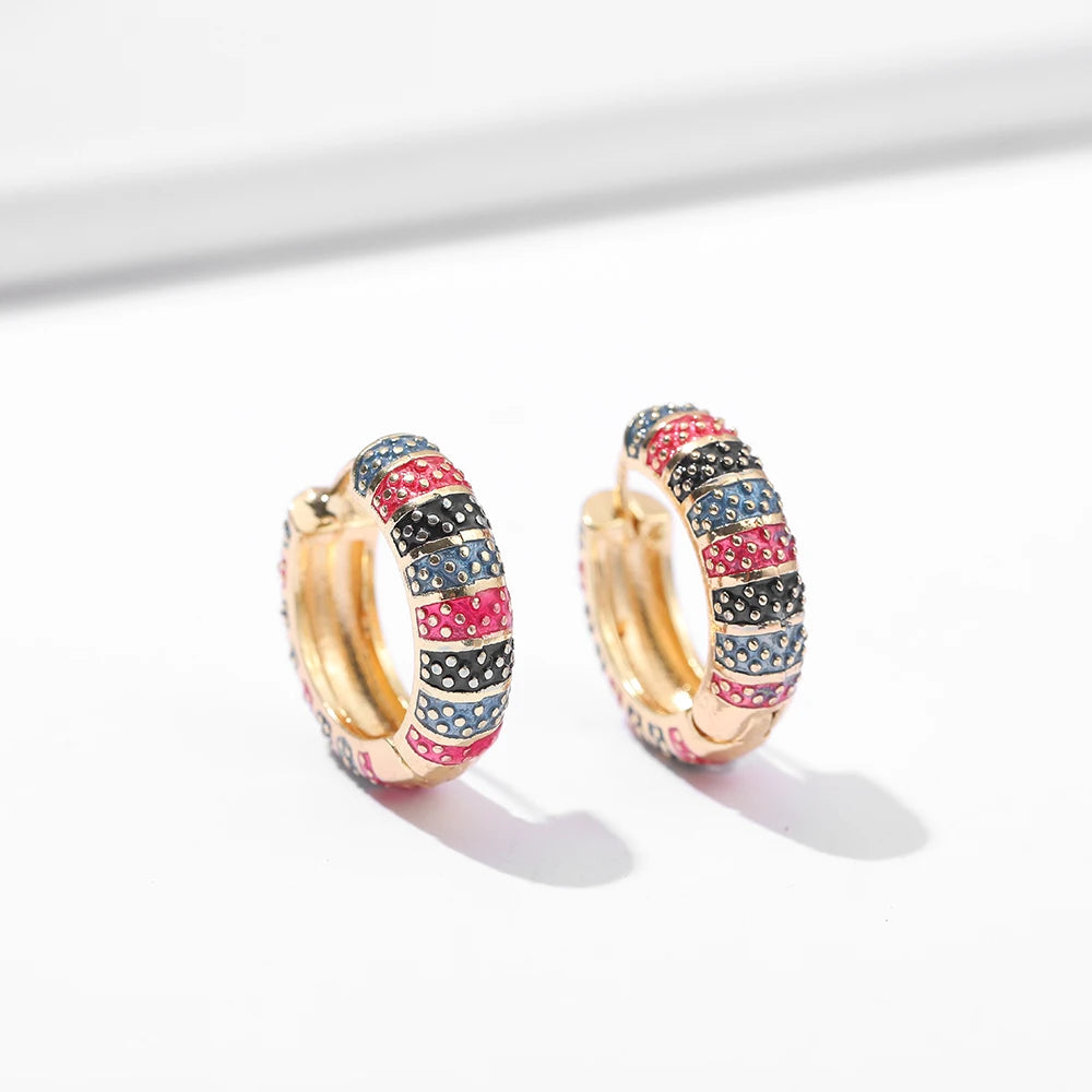 Flowers Cute Huggies Hoop Earrings for Women