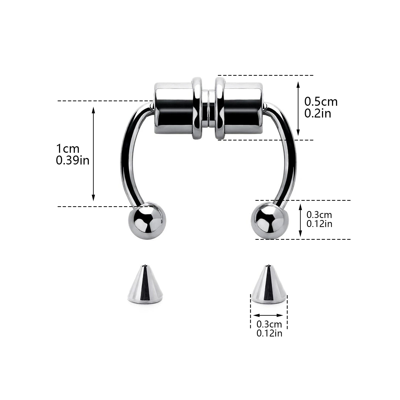Stainless Steel Magnetic Nose Ring -