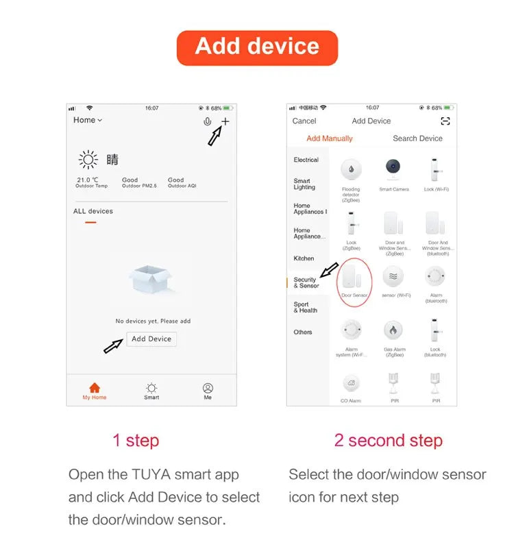 Smart WiFi Door Alarm  Compatible with Alexa Google Home