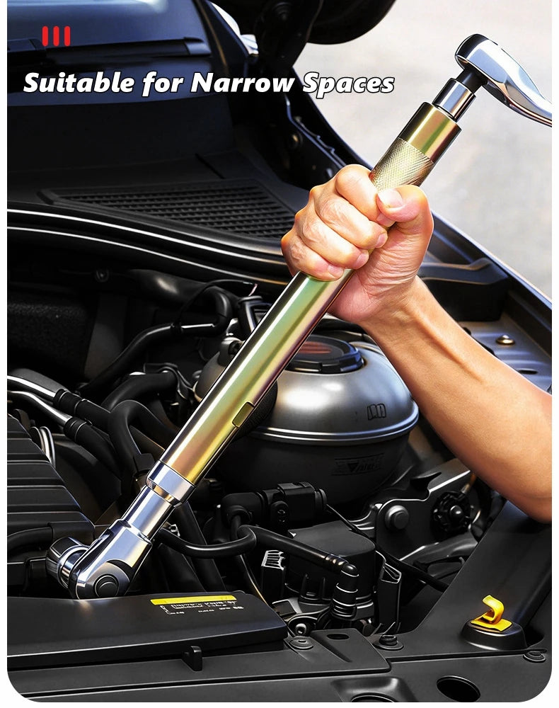 Offset Impact Ratchet Extended Wrench 1/2 Inch Electric Extension Rod Motorcycle Repair Tool Accessories for Small Spaces
